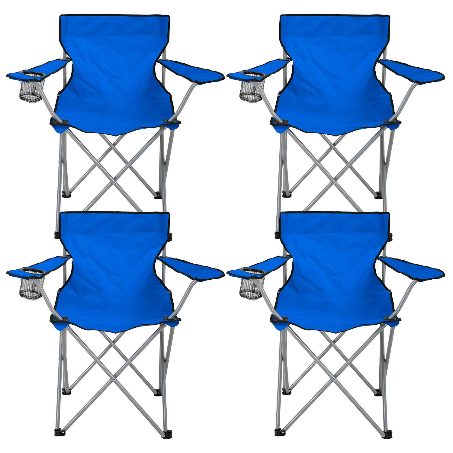 Pack 4 Sillas Plegables de Camping con Posavasos 79x47x80cm 7house Mesas y Sillas Plegables 1